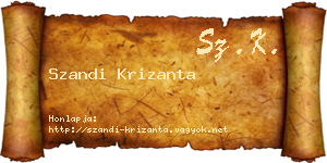 Szandi Krizanta névjegykártya